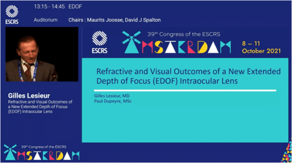 Congrès ESCRS 39th Edition - Dr Lesieur 1
